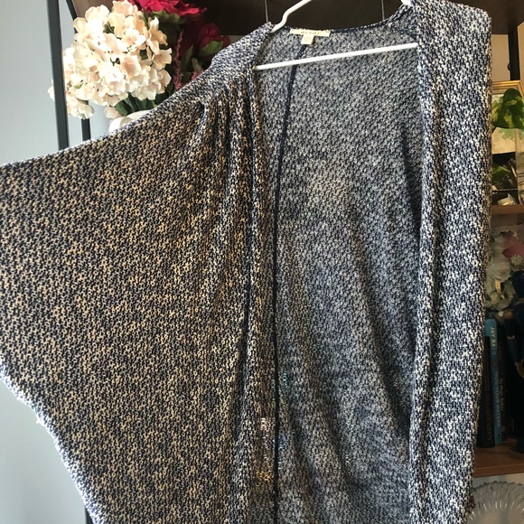 Blue long sweater wrap - Picture 3 of 4